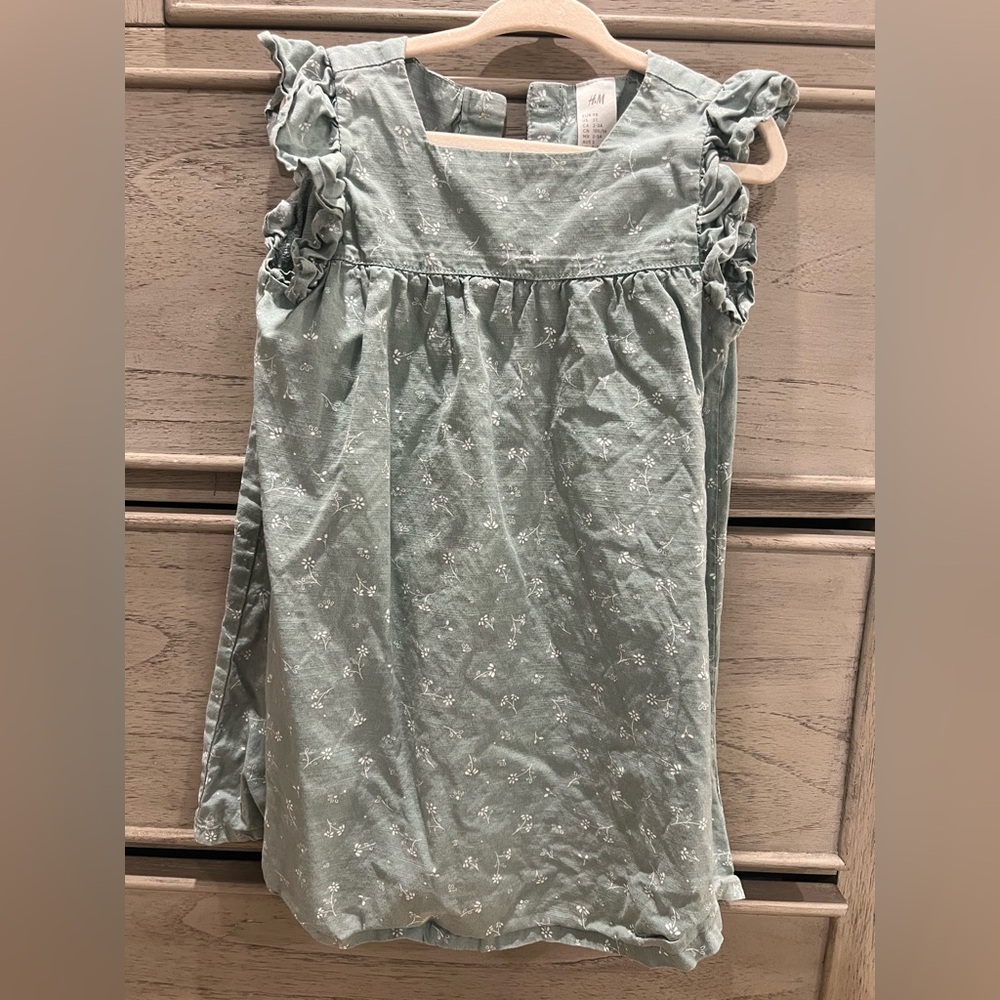 H&M Floral Ruffle Linen Dress